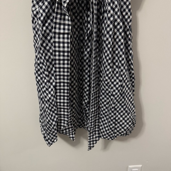 NWT J. Crew Bubble A Line Dress Black White Gingham Sleeveless Bow Cotton - Picture 7 of 16